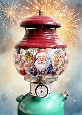 Glass Globe for Coleman 200a Lantern Christmas pattern Bloated shape