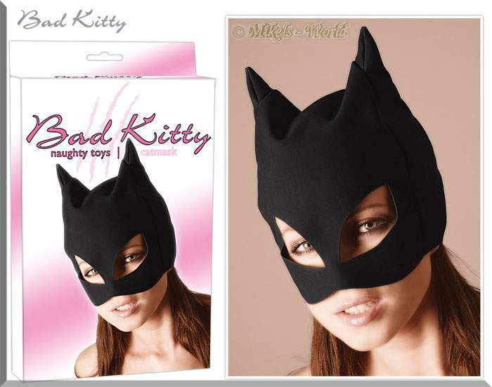 Bad Kitty - Extravagante Cabeza Gótica Máscara En Cat Look Negro