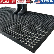 Heavy Duty Rubber Drainage Mat Non Slip Commercial Kitchen Outdoor Entrance New