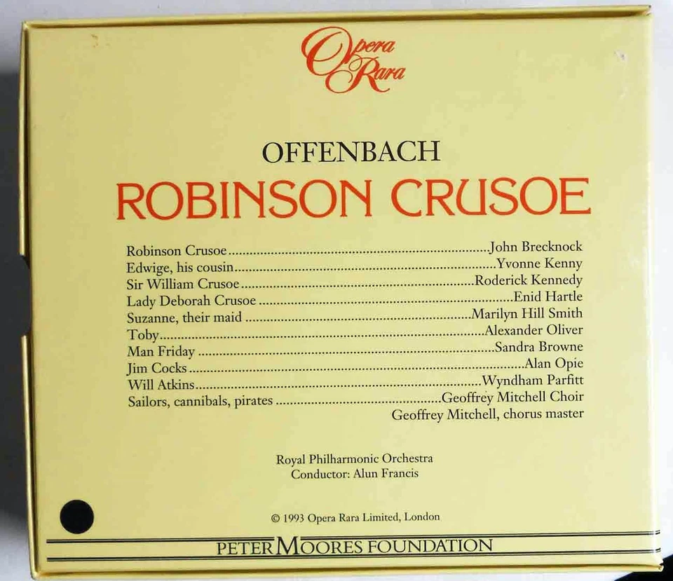3CD Box Offenbach: Robinson Crusoe (Opera Rara) 1993 - Bild 2 von 2