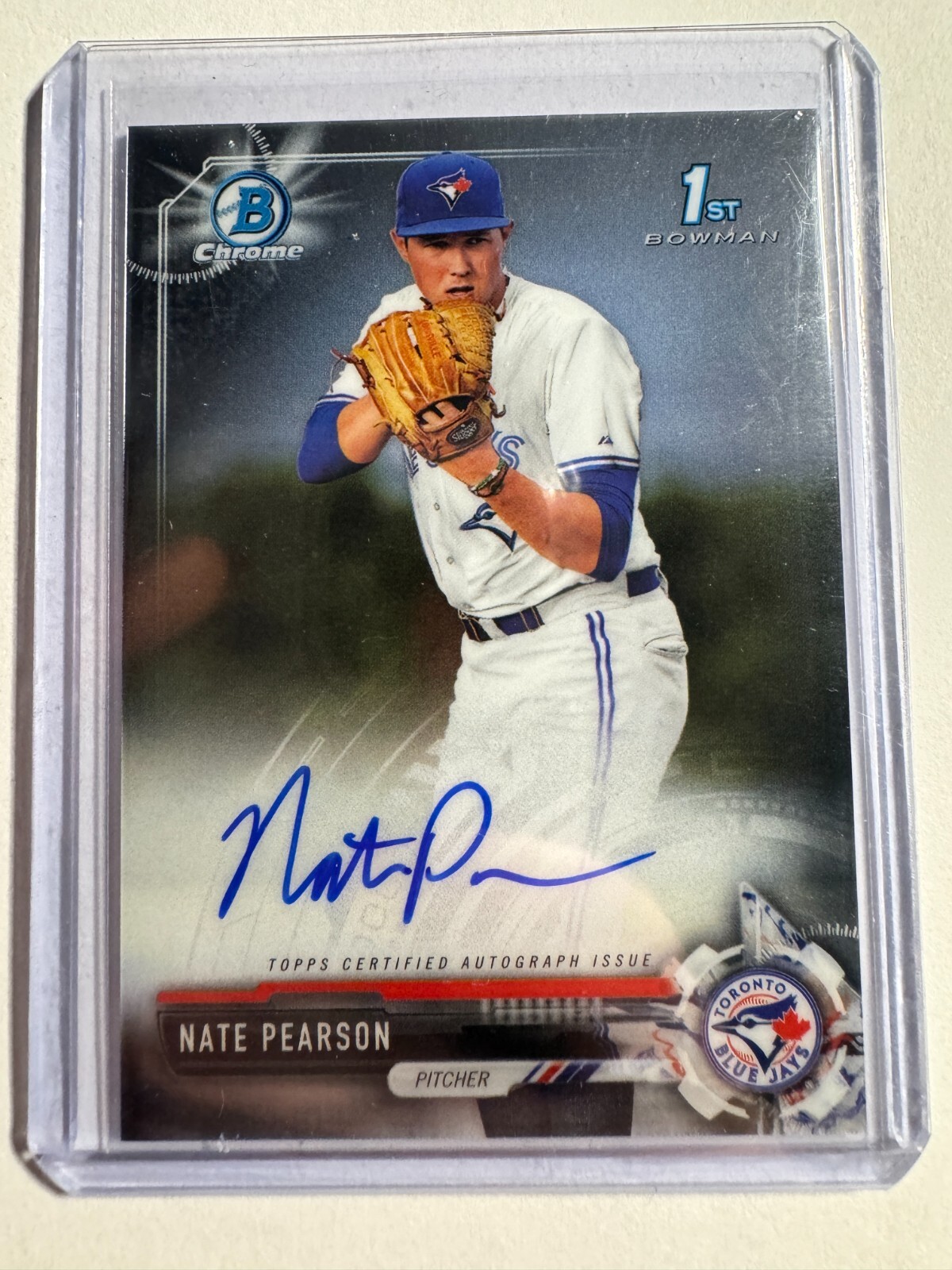 K144,155 - 2017 Bowman Chrome Draft Autographs #CDANPE Nate Pearson Auto