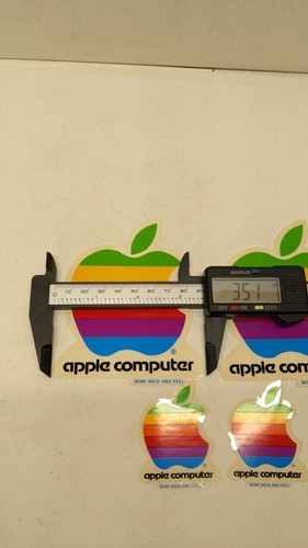4 Vintage Original 1980s Apple Macintosh Computer Logo Rainbow Decal Stickers - Picture 4 of 7