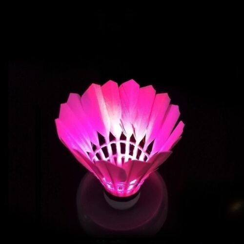 4*Red LED Shuttlecock Badminton Balls Set Glow Birdies Lighting Goose Feather d - Picture 5 of 5