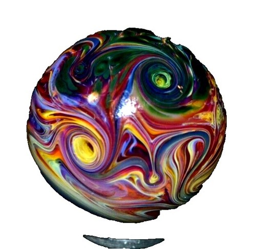 22mm NAMASTE Handmade GLOW IN THE DARK art glass Red Marble ball 7