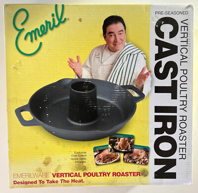 Emril's EmrilWare Pre-Seasoned Cast Iron Vertical Poultry Roaster