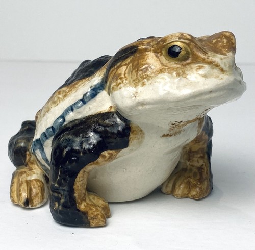 Vintage Otagiri Figurine Frog Toad Hirado Style Set 3 Ceramic Frogs Blue Japan - Picture 16 of 20