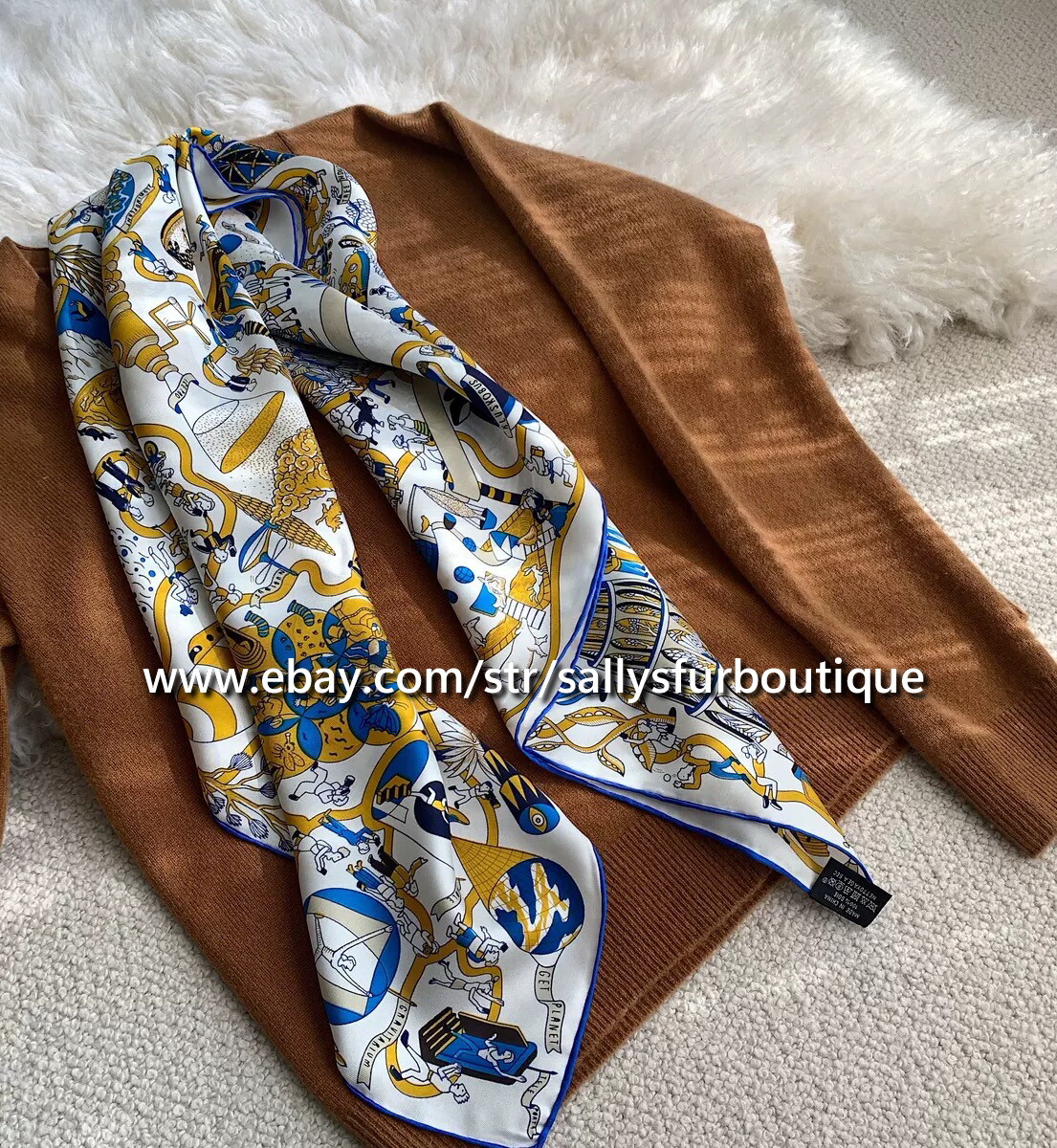 Sally Museum Print 18 Momme Twill Silk Wrap Scarf Bandanna Double Face Shawl 35