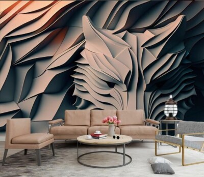 3D Carving Wolf ZHUA853 Wallpaper Wall Murals Removable Self-adhesive Ann