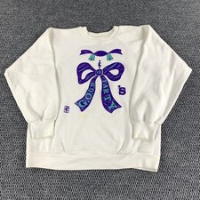 Vintage 90s Men  s Medium Raglan Crewneck Sweatshirt Pullover Christmas Party