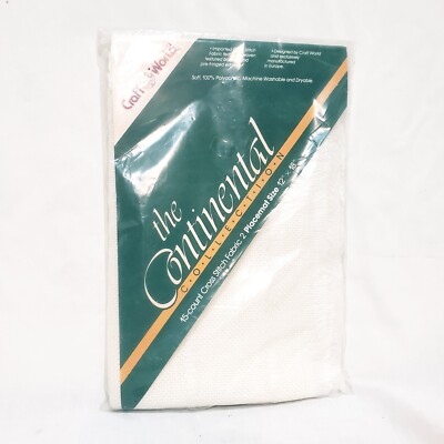 White Placemats Pack Of Two  Craft World The Continental 15 Count Cross Stitch