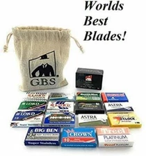 GBS Double Edge Safety Blade Variety Pack - Includes 100 Blades + GBS Potassium