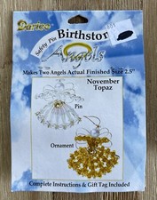 Vintage Darice Safety Pin Birthstone Angels Pin Ornament Kit November Topaz NEW