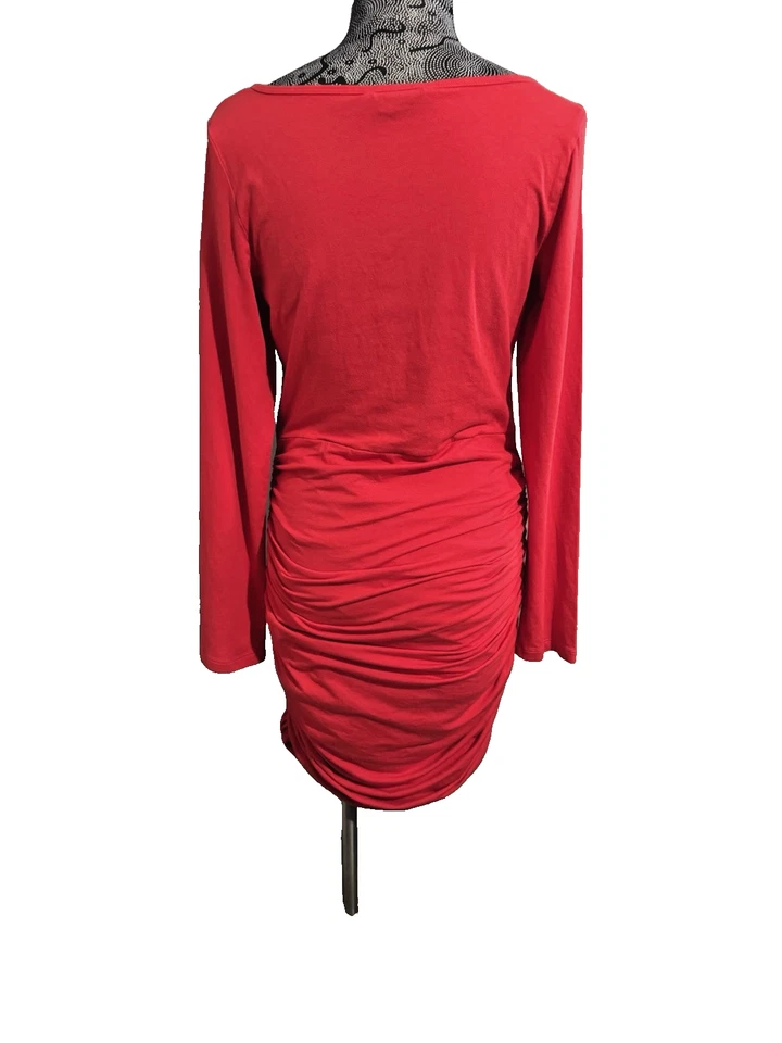 NUEVO SIN ETIQUETAS JAY GODFREY Vestido Maternidad Acanalado ROJO Talla 0 Foto 2 de 3