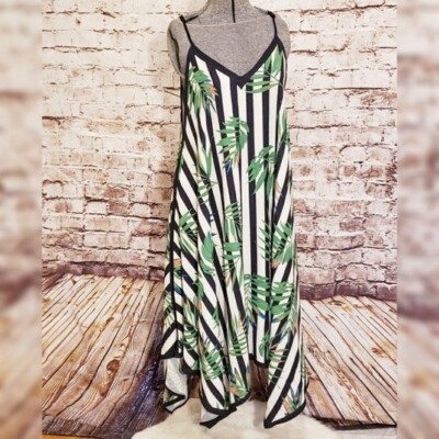 New with Tags Tomato Sundress Palm Tree Print Handkerchief Style