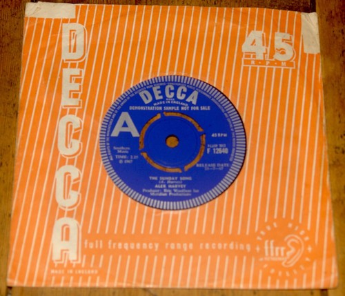 ALEX HARVEY ~ THE SUNDAY SONG b/w HORIZONS ~ UK DECCA DEMO PROMO 7" 1967 - Imagen 1 de 8
