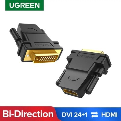 UGREEN DVI to HDMI Adapter Bidirectional DVI-D 24+1 Male to HDMI Female Converte