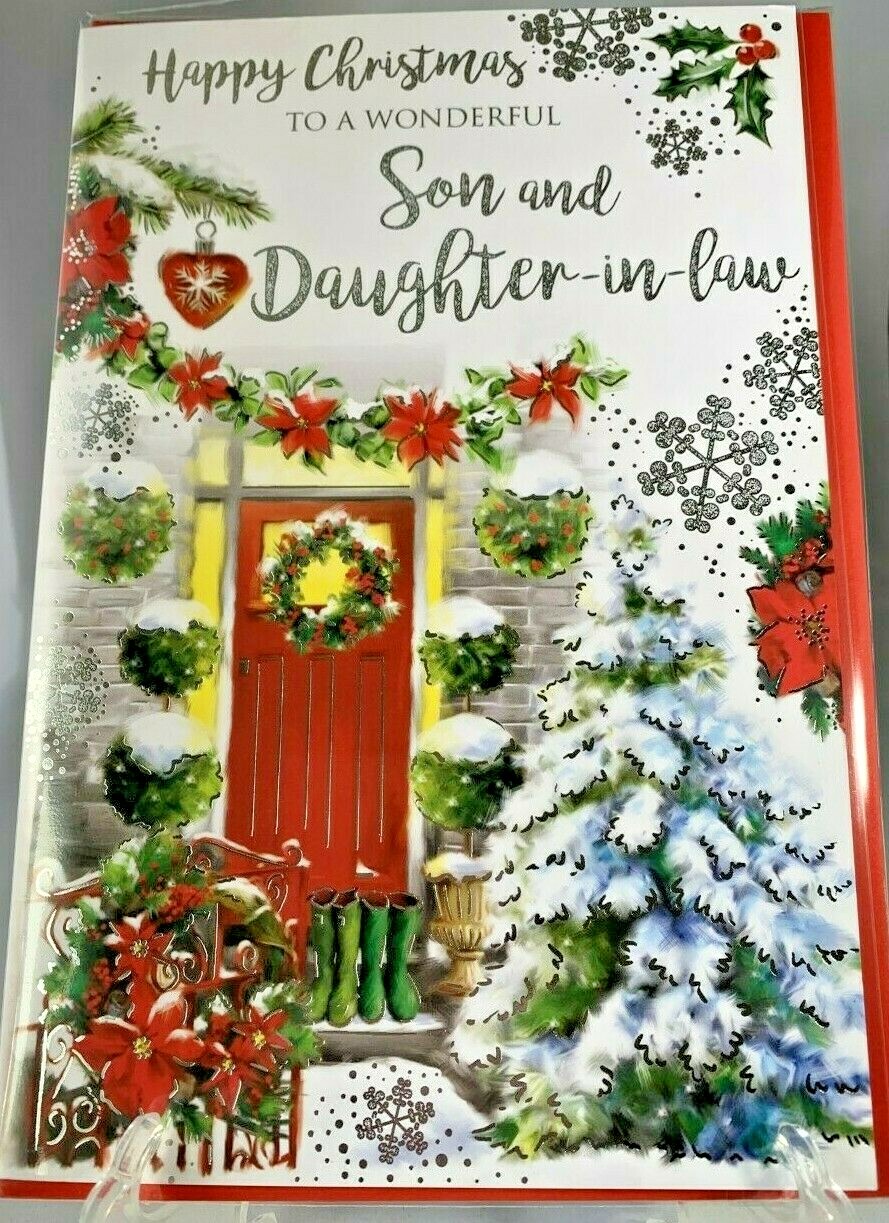Christmas Card Son & Daughter-In-Law Foil Finish Xmas