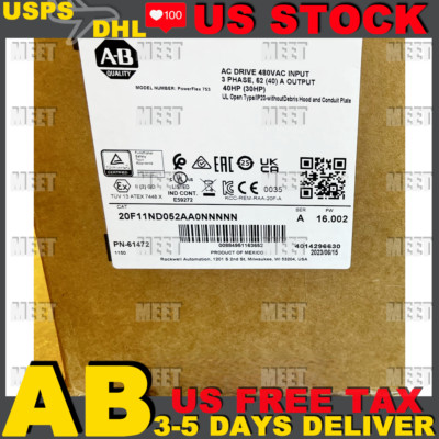 20F11ND052AA0NNNNN AB PowerFlex Air Cooled 753 AC Drive US Free Tax
