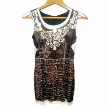 RARE! DOLCE & GABBANA D&G Women Brown Dress Size S 36 Sheath Sleeveless Dress S