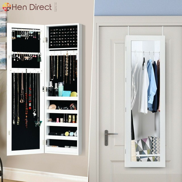Door / Wall Mounted Armoire Mirrored Jewelry Box