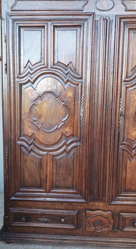 Armoire Louis XIV en chêne massif époque 18ème - Afbeelding 4 van 23