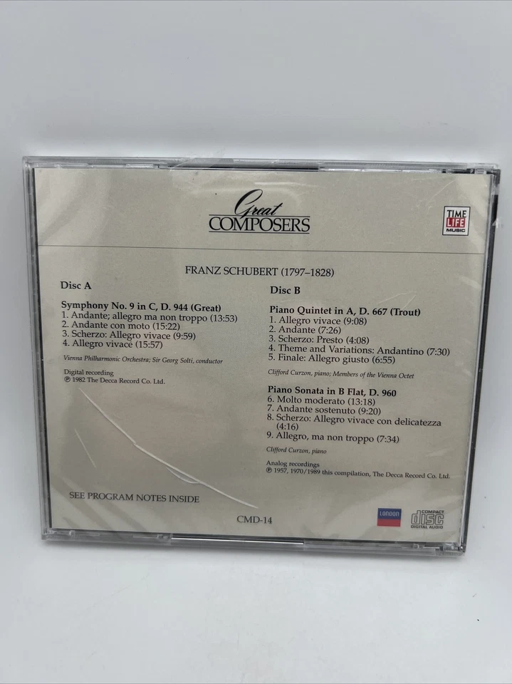 Time Life Great Composers FRANZ SCHUBERT 1797-1828 2CD Classical GREATEST. DR4 - Image 2 of 2