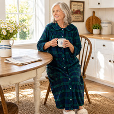 The Vermont Country Store S Plaid Cotton Flannel Snap Robe Cottagecore Ret. 89