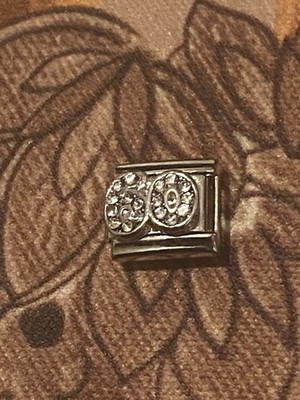 Neu CZ Zahl 60 Silber Charm passt allen 9mm klassisches italienisches Armband