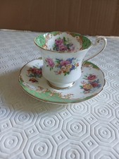 Paragon FBC Rockingham Green Bird. Coffee Cup, Saucers, Petit Four Plates