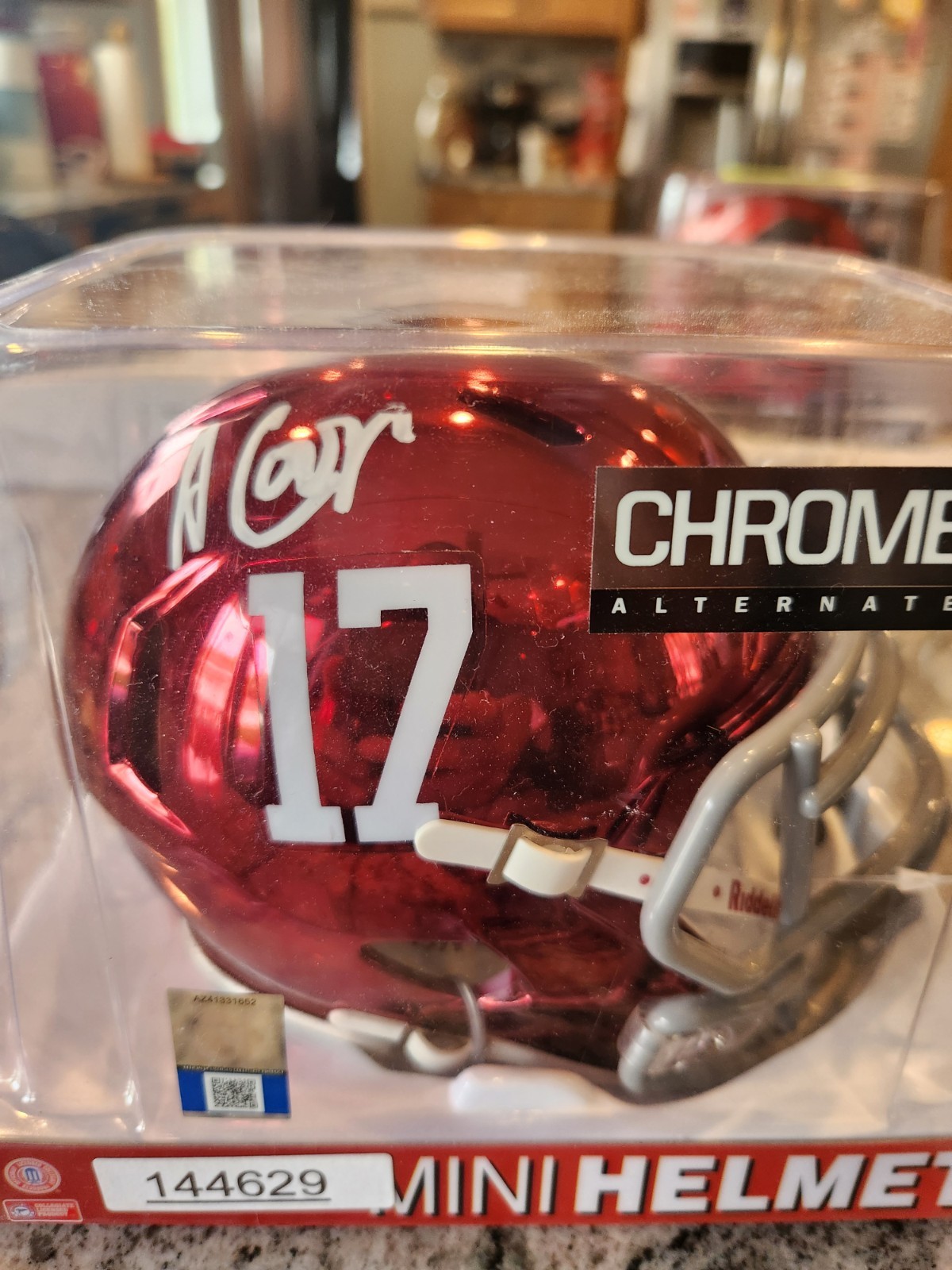 Amari Cooper Auto Mini Helmet COA Beckett 