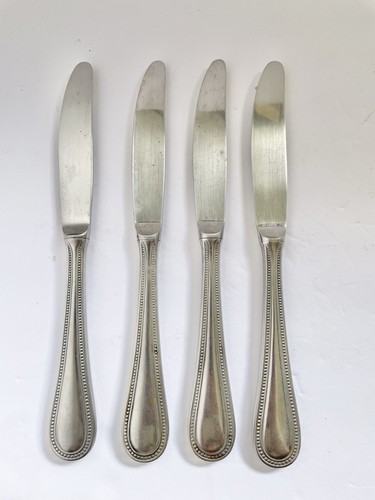 4 - Towle BEADED ANTIQUE Satin 18/8 Stainless GERMANY Flatware 9" DINNER KNIVES - Picture 2 of 4
