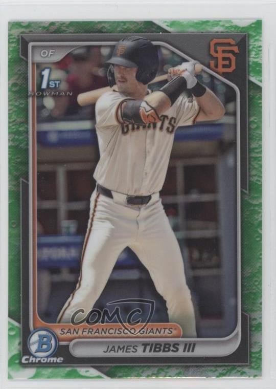 2024 Bowman Draft Chrome Lunar Glow Refractor James Tibbs III #BDC-40 1n6g