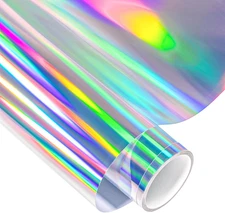 Holographic Craft Adhesive Vinyl Roll 12X60 Spectrum Silver Rainbow Permanent