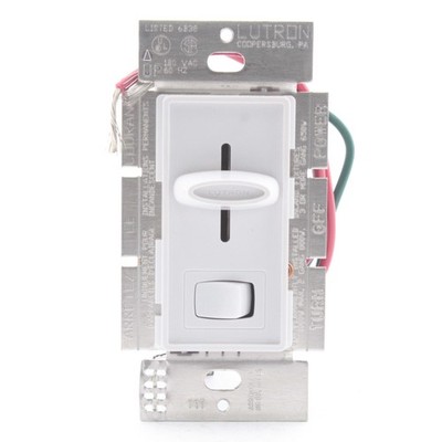 Lutron Skylark White 3-Way Slide Dimmer Switch ON/OFF Preset 1000W S-103P-WH