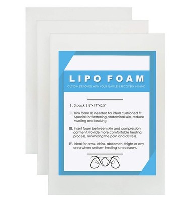 3 Pack Lipo Foam - Post Surgery Ab Board for Use with Post Liposuction Surger...