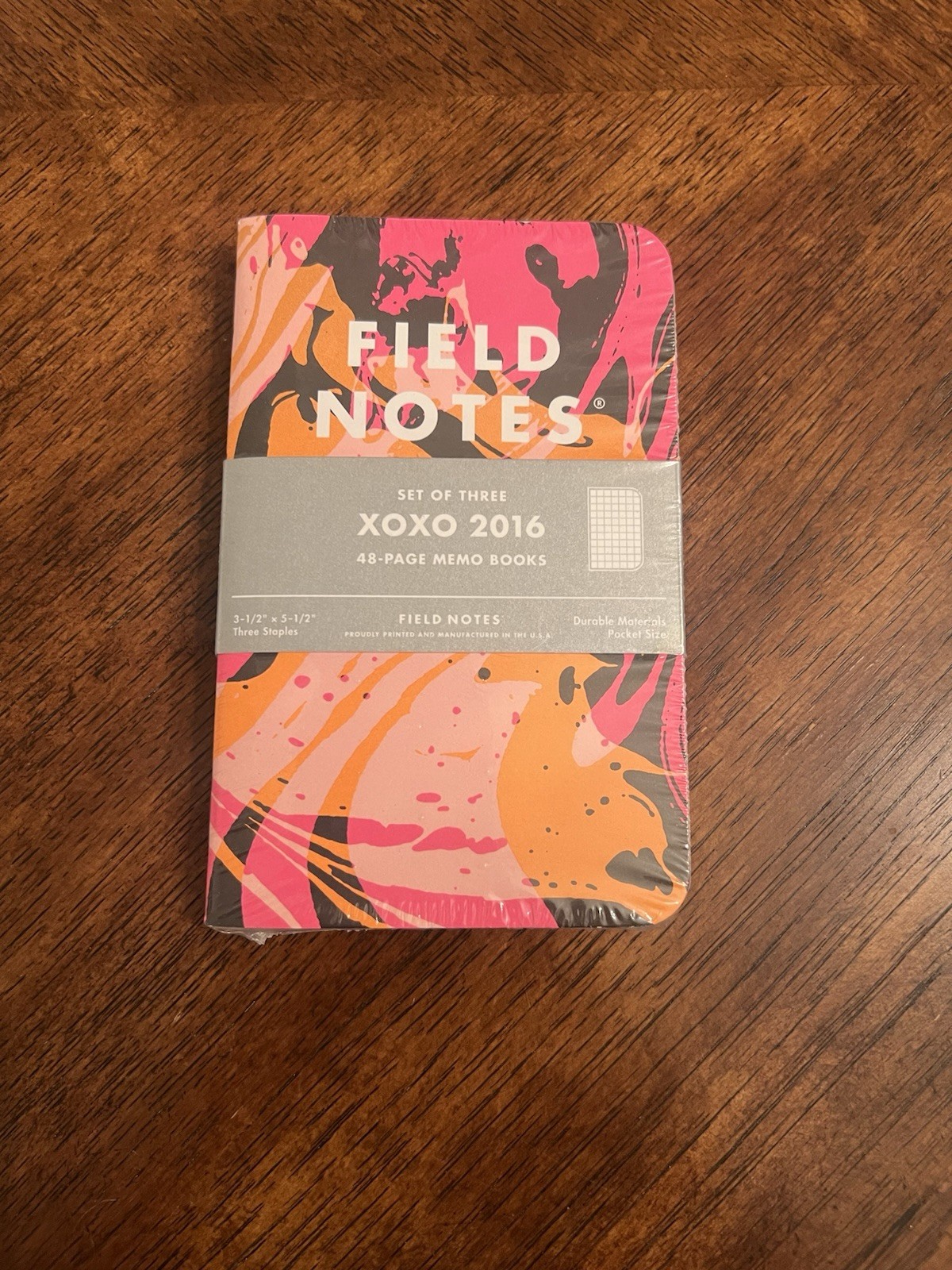 Field Notes Notebooks XOXO 2016 New Sealed Pack Of 3 Notebooks 