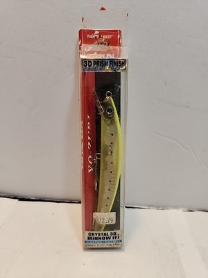 Yo-Zuri F1147GHCS Crystal 3D Minnow 5 1/4'', 3/4 oz, Chartreuse Silver Floating