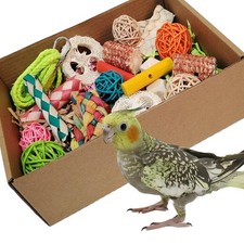 Bird Toys  Colorful Parrot Foraging and Tearing Toy Box - Suitable for Chewing an