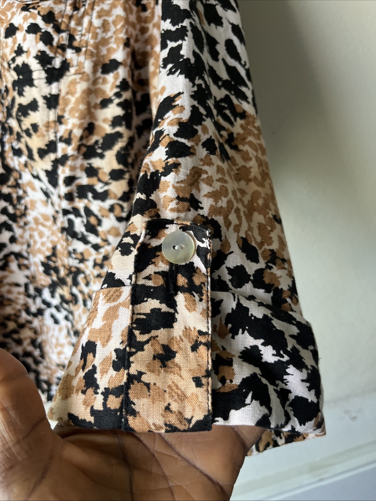 Ruby Rd. Collared Linen Brown Black Button Down N… - image 7