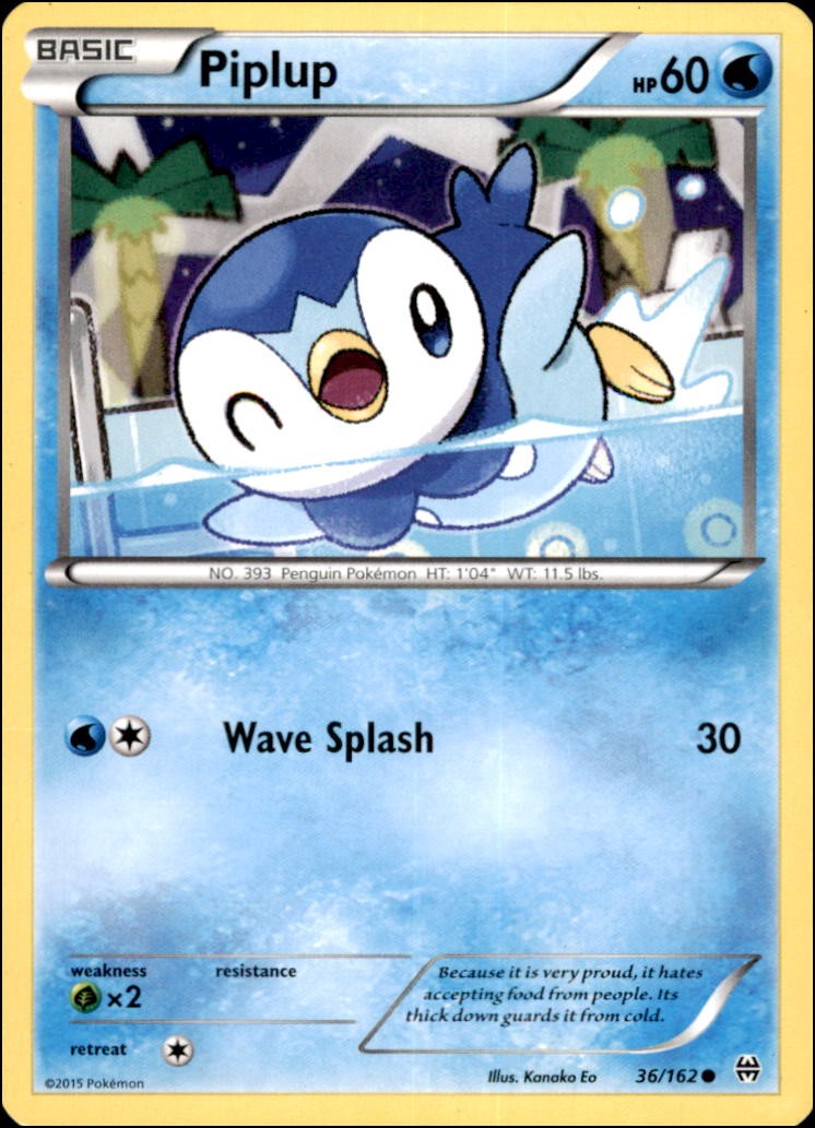 Pokemon - Piplup #36/162 - XY - BREAKthrough Common