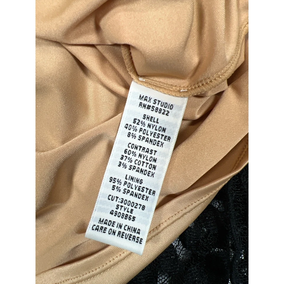 Vestido para mujer Max Studio XS negro a lunares ajustado y acampanado sin mangas jersey tejido Foto 3 de 4