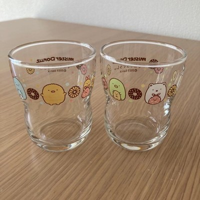 Mister Donut Tsuyoko Glass Sumikko Gurashi Set of 2 Used Collectible