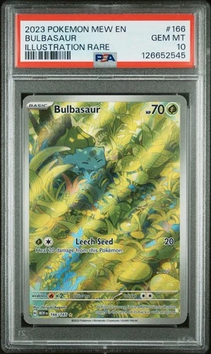 Pokemon 2023 Bulbasaur 166/165 Full Art IR Scarlet & Violet 151 GEM MINT PSA 10