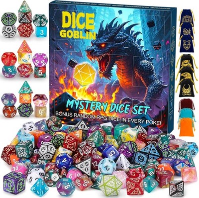 QMAY Mystery Dice 9 Polyeder Würfelsets Zufälliger Stil DND D20 D