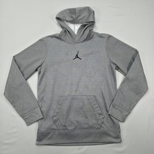 Jordan Jumpman Hoodie Youth XL Gray Dri Fit Athletic Pullover Sweatshirt