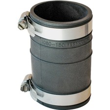 Fernco P1060-150 Flexible Coupling, 1-1/2 in, 3.93 in L, Socket, PVC, Black, 4.3