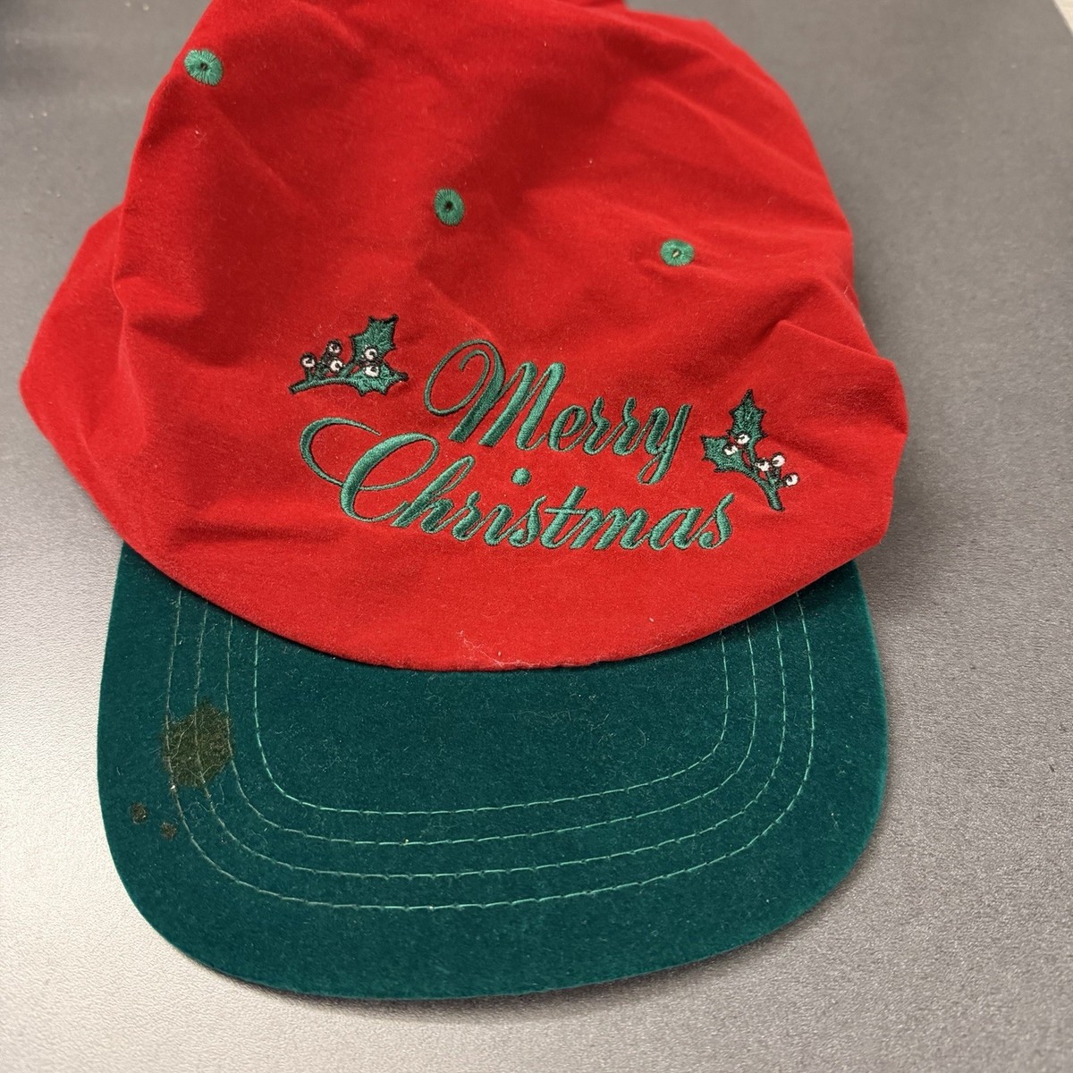 Vintage 1993 Merry Christmas Felt Snapback Santa Cap Hat *READ* | eBay
