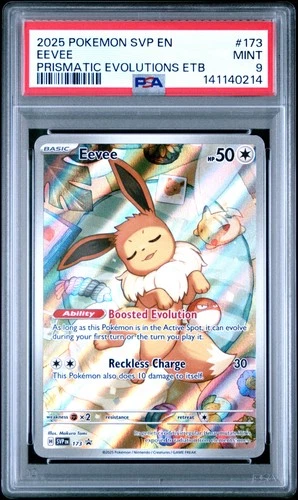 2025 POKEMON PRISMATIC EVOLUTIONS ELITE TRAINER BOX PROMO #173 EEVEE PSA 9
