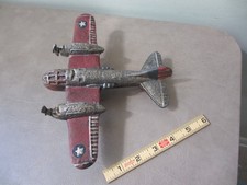 Vintage 1960's Cast Iron World War II Bomber Plane Toy Diecast U.S. Air Force