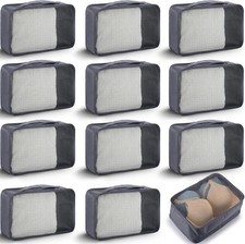 Woanger 12 Pcs Small Packing Cubes for Travel, Light One Size, Grey
